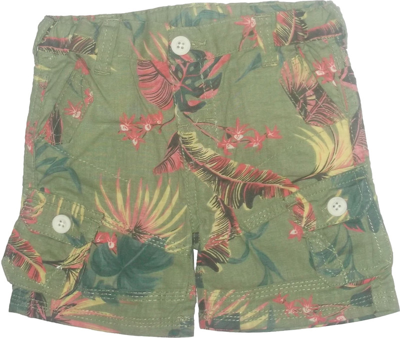 Red Rose Short For Girls Printed Cotton Linen Blend, Nylon Blend, Cotton Linen Blend(Green) Red Rose Short For Girls Printed Cotton Linen Blend, Nylon Blend, Cotton Linen Blend(Green)
