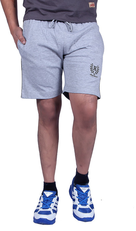 Humbert Solid Men Silver Basic Shorts