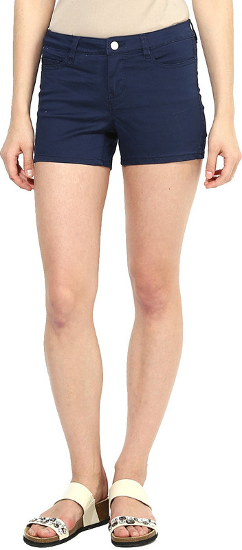 Vero Moda Solid Women Dark Blue Chino Shorts