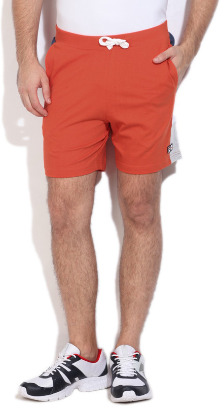 Fila Solid Men Orange Sports Shorts
