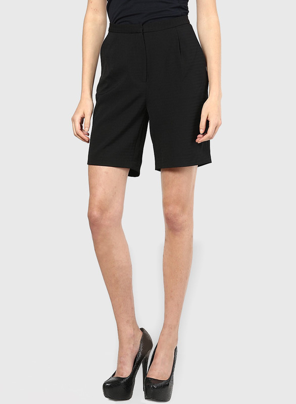 Vero Moda Solid Women Black Bermuda Shorts