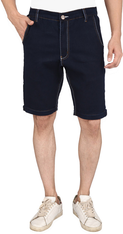 Magneto Solid Men Denim Blue Chino Shorts