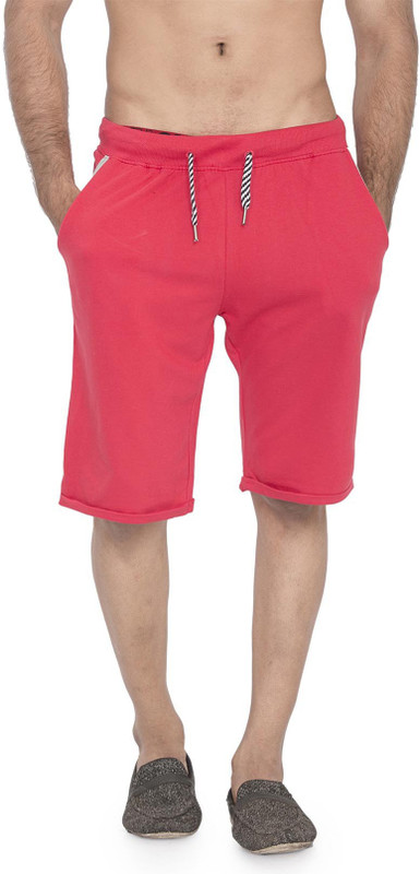 Wear Your Opinion Solid Men Red Gym Shorts