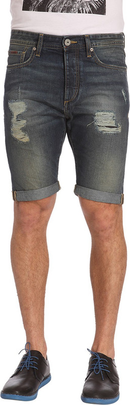 Jack & Jones Solid Men Dark Blue Denim Shorts