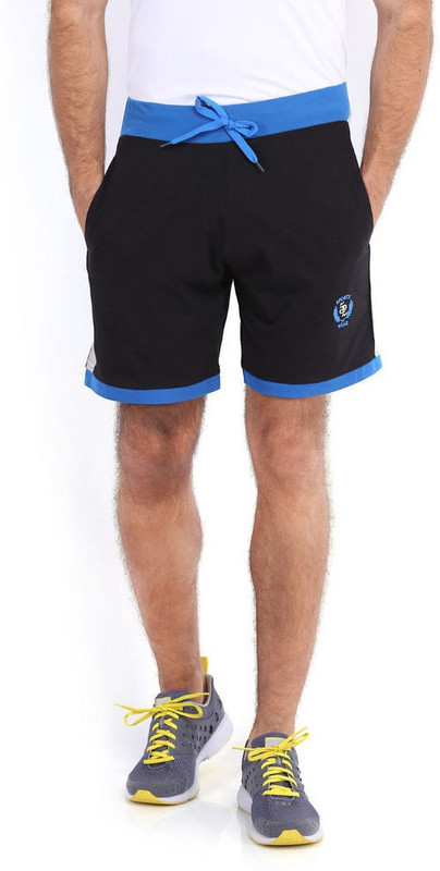 Sports 52 Wear Solid Men Black, Blue Sports Shorts