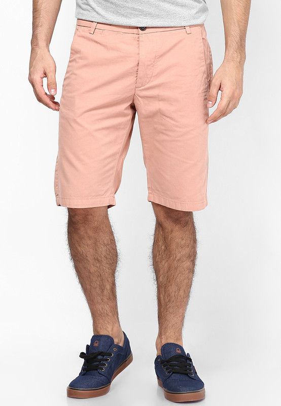 Jack & Jones Solid Men Pink Basic Shorts