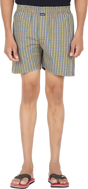 All Times Checkered Men Yellow Boxer Shorts