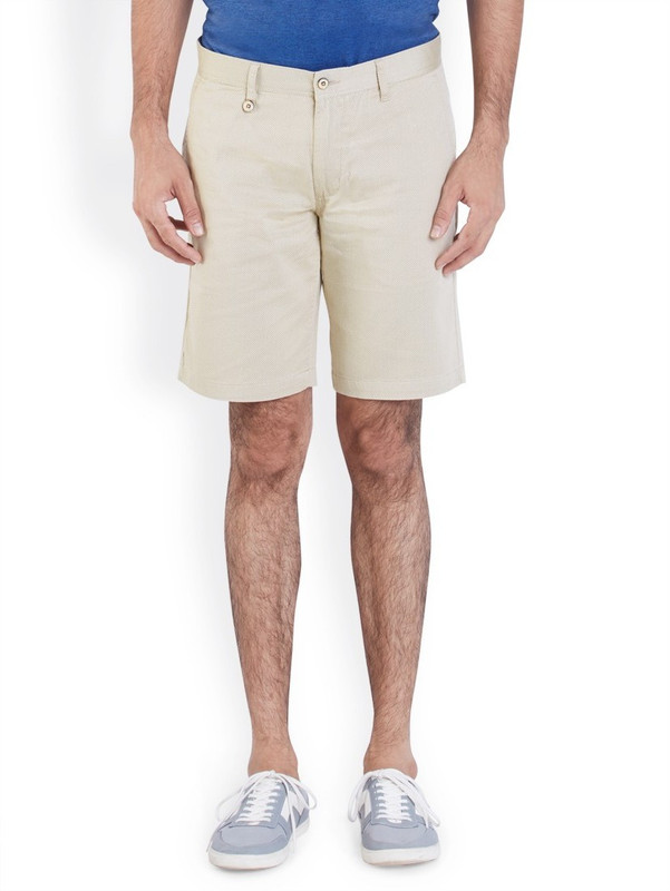 Park Avenue Solid Men Beige Basic Shorts