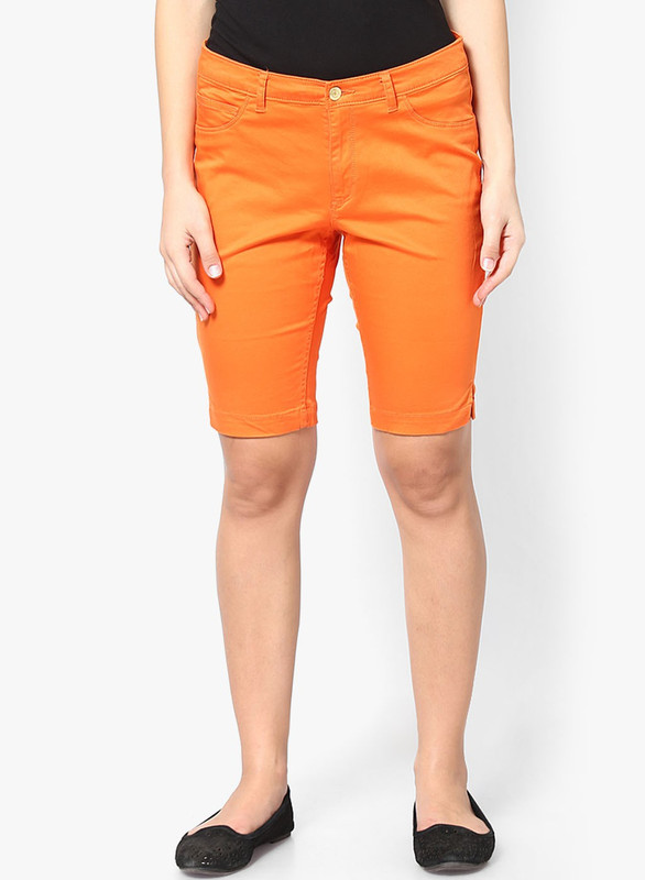 Only Solid Women Orange Board Shorts