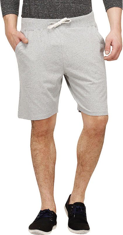 Campus Sutra Solid Men Grey Sports Shorts