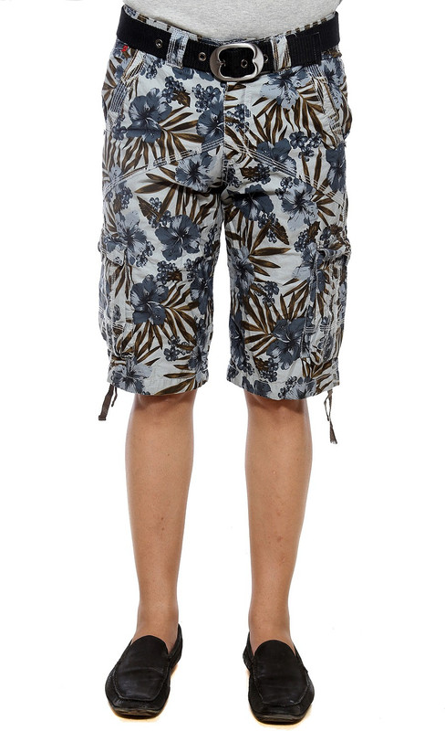 Sports 52 Wear Printed Men Grey Cargo Shorts