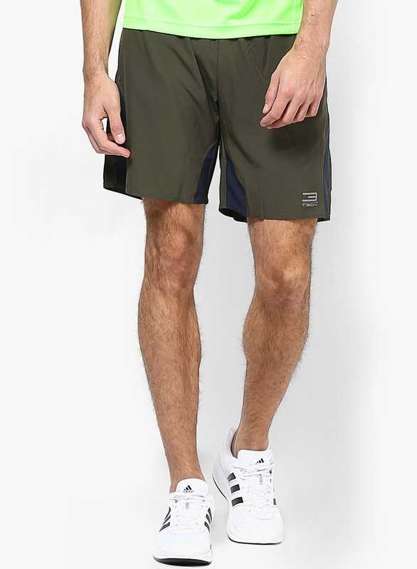 Jack & Jones Solid Men Green Basic Shorts