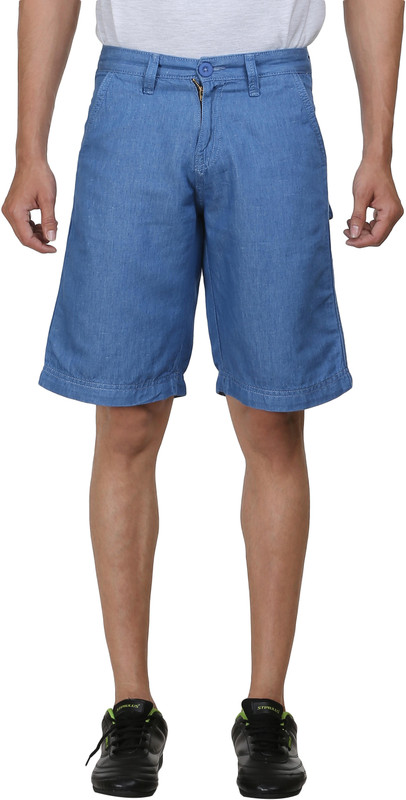 FX Jeans Co Solid Men Light Blue Cargo Shorts