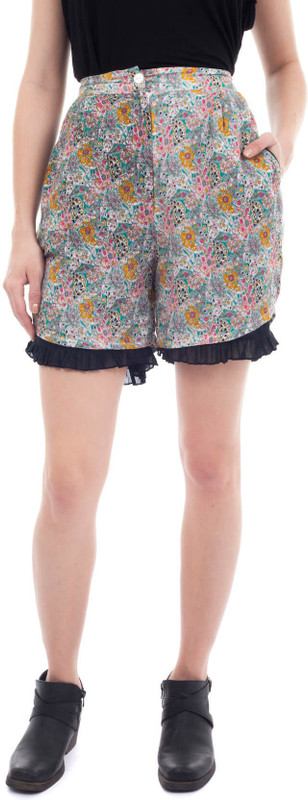 Forever 9teen Paisley Women Grey Basic Shorts
