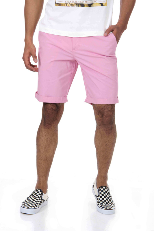 Shapes Solid Men Pink Chino Shorts