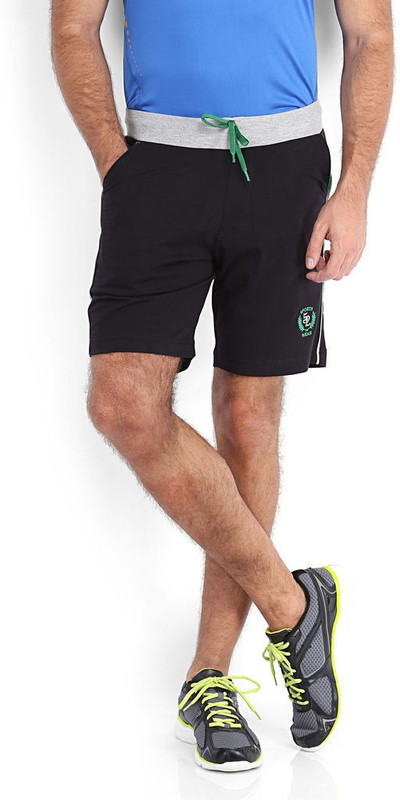 Sports 52 Wear Solid Men Black, Green Sports Shorts
