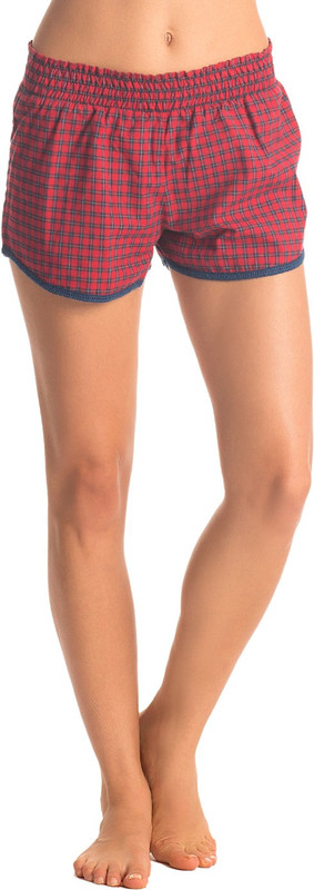 PrettySecrets Checkered Women Red Night Shorts