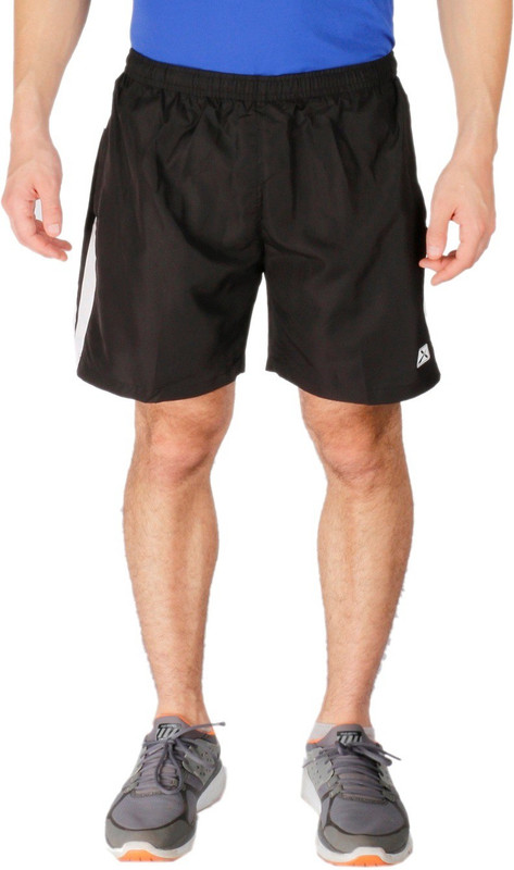 Vector X Solid Men Black Sports Shorts