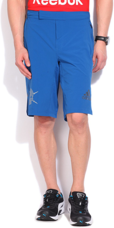 ADIDAS Solid Men Blue Basic Shorts