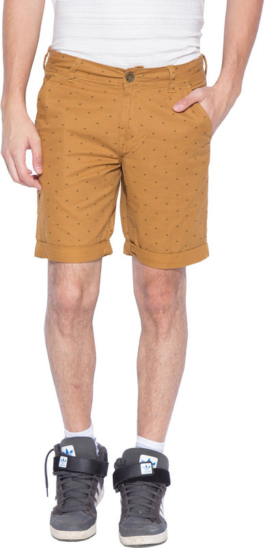 Mufti Printed Men Beige Basic Shorts