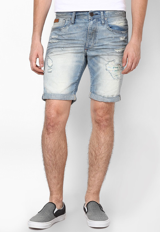 Jack & Jones Solid Men Blue Shorts