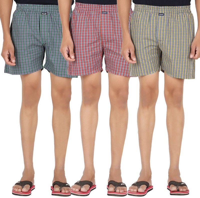 All Times Checkered Men Blue Boxer Shorts