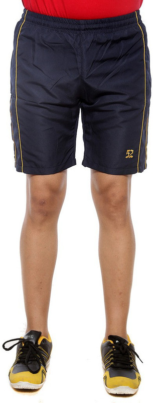 Sports 52 Wear Solid Men Dark Blue, Yellow Sports Shorts