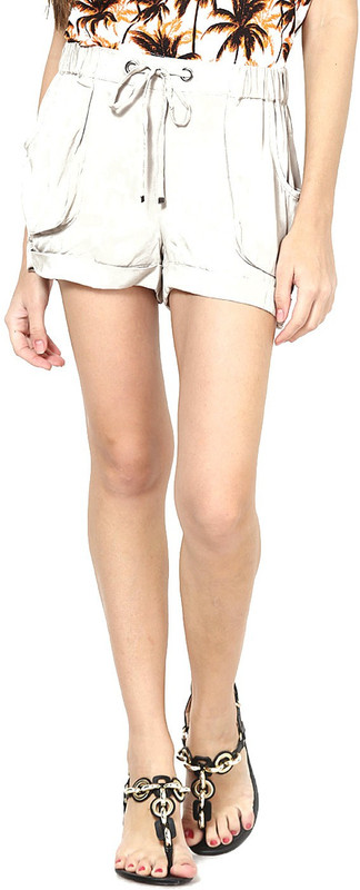 Vero Moda Solid Women White Baggy Shorts
