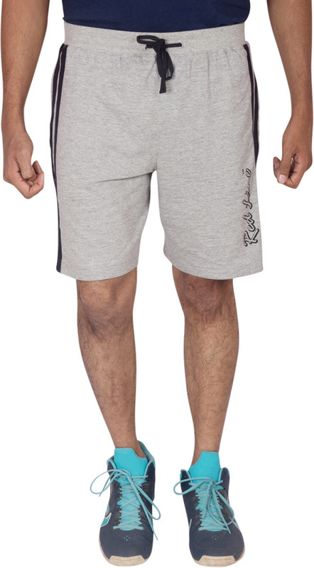 Red Line Solid Men Grey Sports Shorts