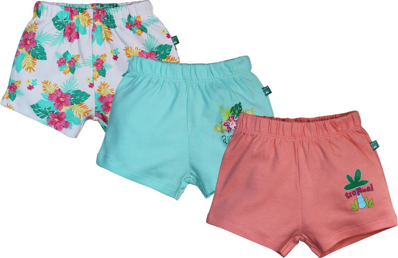 FS Mini Klub Short For Girls Printed Cotton Linen Blend, Nylon Blend, Cotton Linen Blend(Green, Pack of 3) FS Mini Klub Short For Girls Printed Cotton Linen Blend, Nylon Blend, Cotton Linen Blend(Green, Pack of 3)