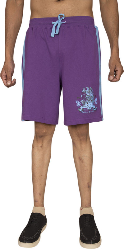 Red Line Solid Men Purple Sports Shorts