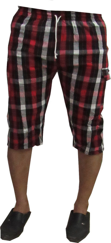 Revinfashions Checkered Men Red Basic Shorts