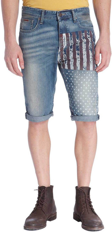 Jack & Jones Self Design Men Blue Denim Shorts