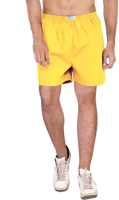 Wear Your Opinion Solid Men Yellow Boxer Shorts