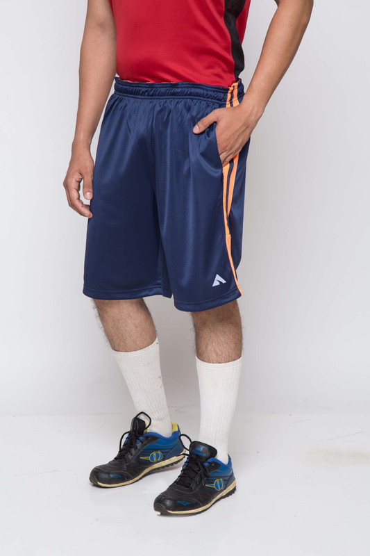 Acetone Solid Men Dark Blue, Orange Running Shorts