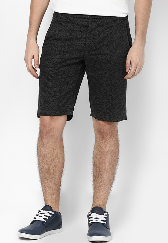 Jack & Jones Animal Print Men Grey Basic Shorts