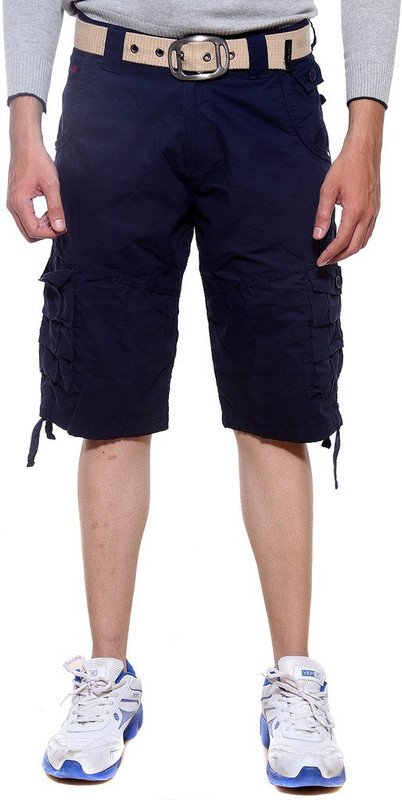 Sports 52 Wear Solid Men Dark Blue Cargo Shorts