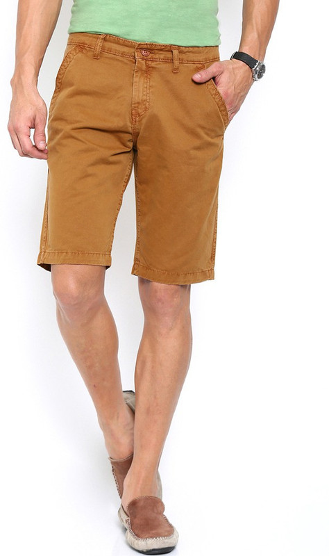 Bandit Solid Men Beige Chino Shorts