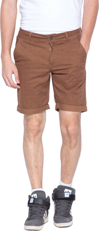 Mufti Printed Men Brown Basic Shorts