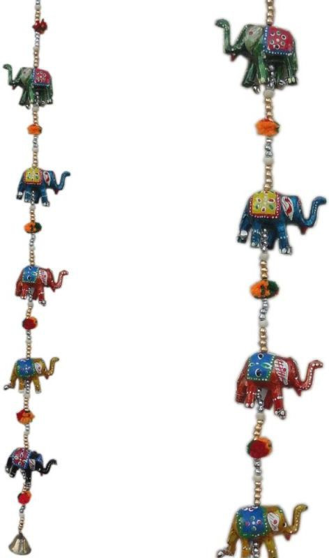 sovam Shub Vastu Shine Elephant Door Hanging -211 Decorative Showpiece  -  5 cm(Paper Mache, Multicolor)