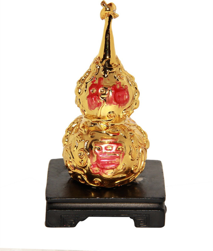 vashoppee Vastu / Feng Shui / Wu Lou Statue For Health, Wealth And Prosperity Decorative Showpiece  -  10 cm(Polyresin, Gold)
