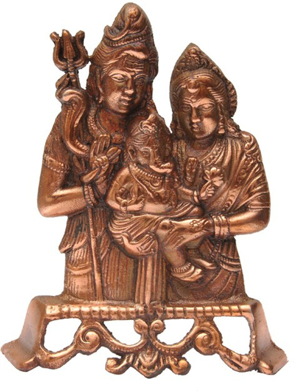 Sri Alankar Black Metal Shiva Parvati Ganesha God Statue Showpiece - 17 cm(Brass, Brown) RS.579 (62.00% Off) - Flipkart