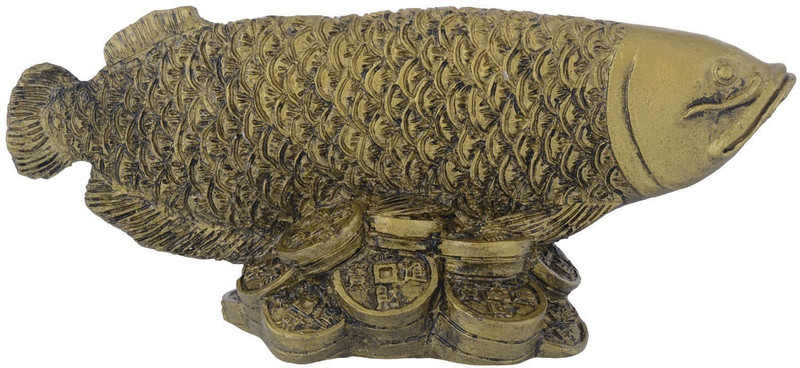 kraftivity Fengshui Arowana Fish For Wealth Decorative Showpiece  -  5 cm(Polyresin, Brown)