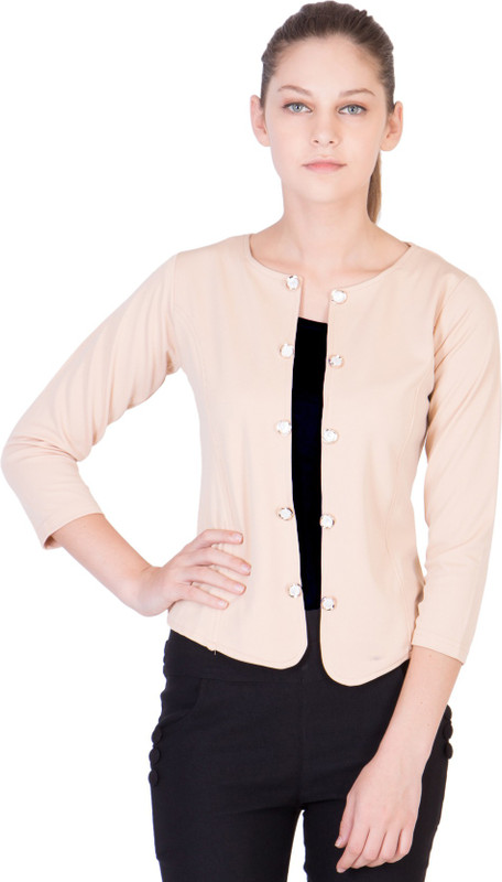 Purple Feather Full Sleeve Solid Women Jacket