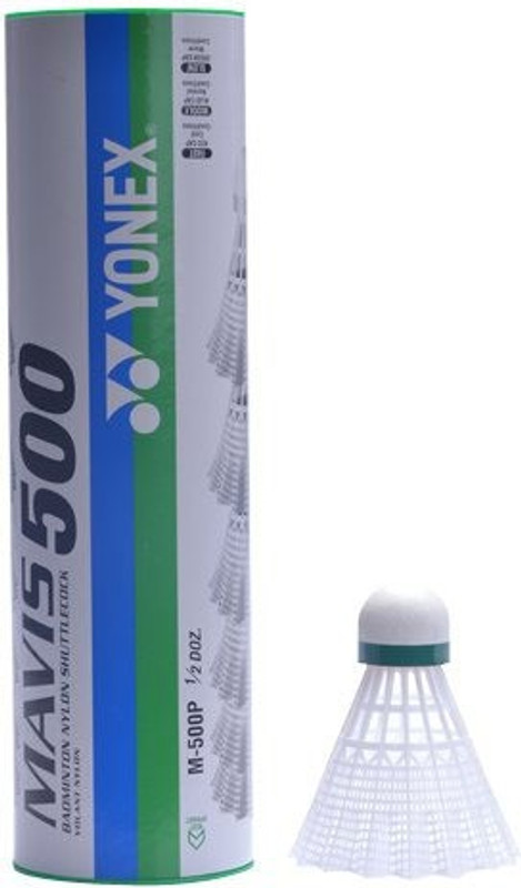 Yonex Mavis 500 Nylon Shuttle - White(Medium, 77, Pack of 2) Yonex Mavis 500 Nylon Shuttle - White(Medium, 77, Pack of 2)