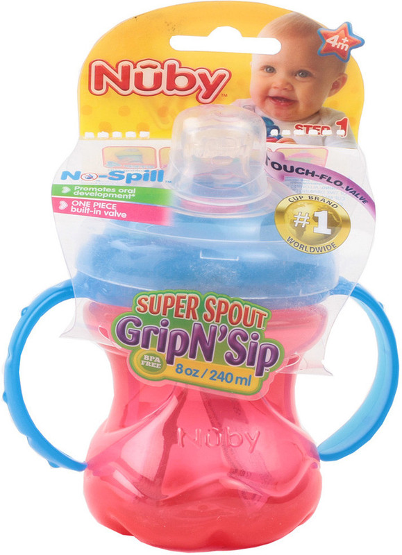 Nuby Flip-N-Sip 2 Handle Cup - 240ml(Red)