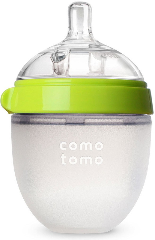 Comotomo Natural Feel Baby Bottle - Single Pack Green 5 oz - 150 ml(Green)