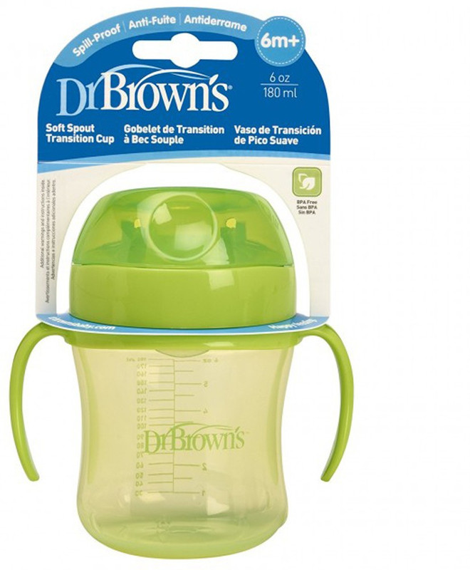 Dr. Brown's Soft Spout Cup Stage 1 6m+ 6oz (Color May Vary)(Green)