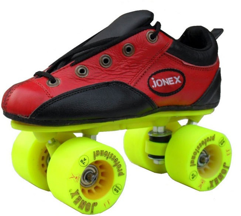 Jonex Shoe Quad Roller Skates - Size 8 UK(Black, Red)