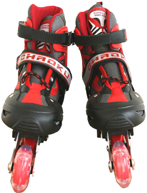 Adraxx LED Wheels In-line Skates - Size 12.5-1.5 UK(Red)